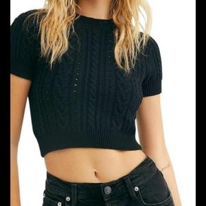 Free people short and sweet cropped sweater